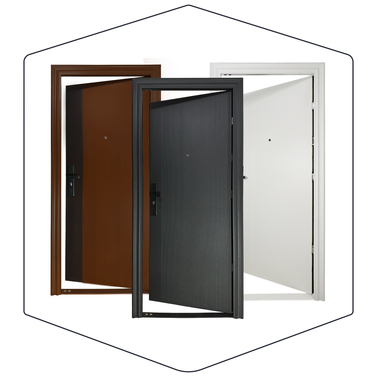 Puerta de seguridad premium con acabado elegante y cerradura multipunto