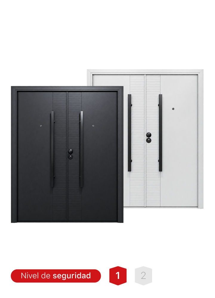 Puerta MR. TL2503 de acero con doble mirilla de 180° y sistema de 16 pines de seguridad.