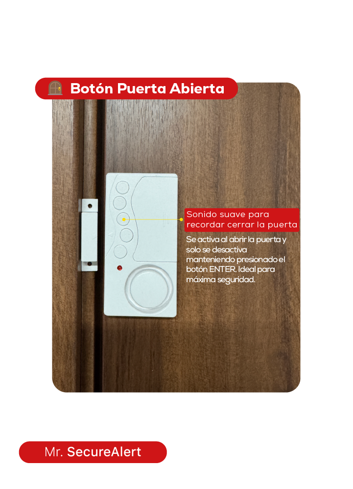 Alarma de seguridad colocada en ventana para protección adicional